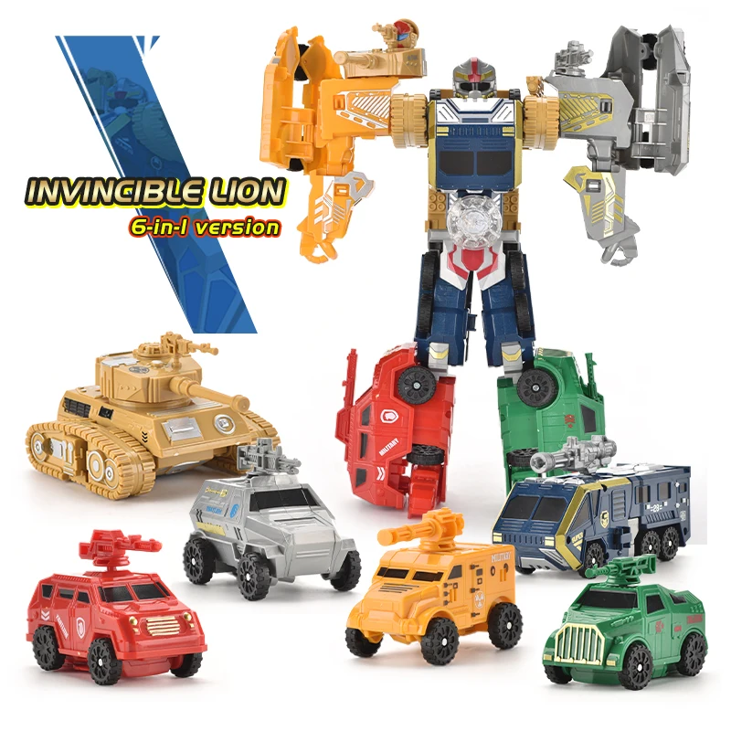 Adjustable Transforming Robot Toys Intelligent Enlightenment 6 In 1 Deformation Robot Car Toys