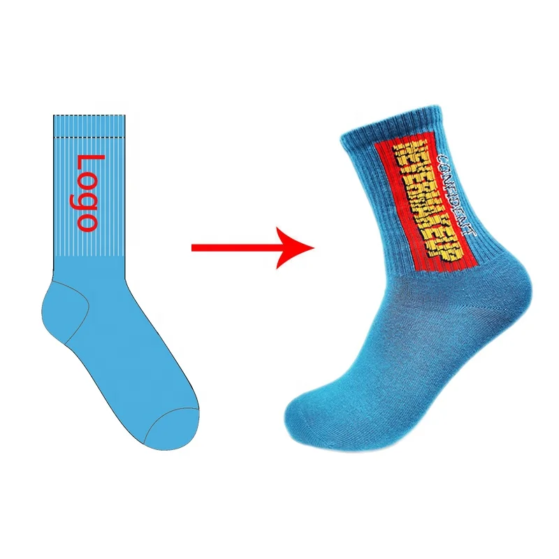 Low Moq Quick Dry Sport Socks Mens Socks Custom Logo Sport Socks Blue