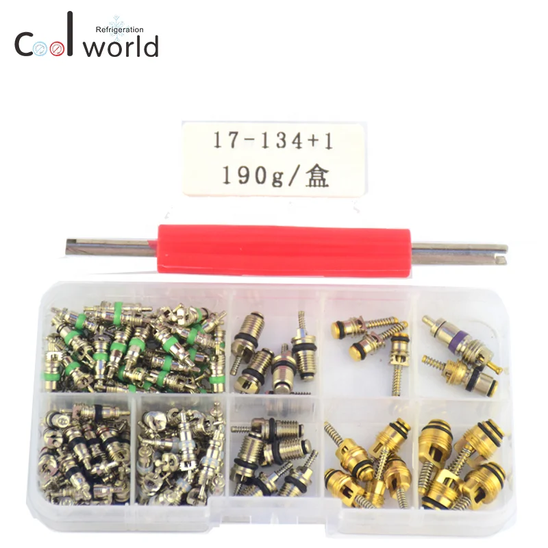 134Pcs/set R134A Automotive Air Conditioning Valve Core Removal