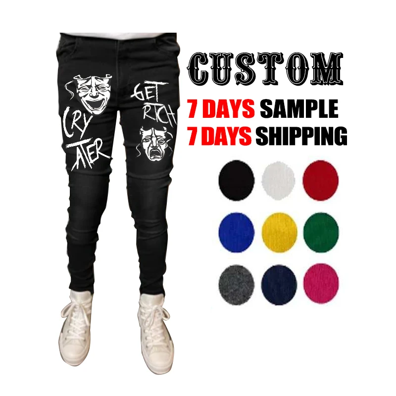 Wholesale Custom Streetwear Long Sport Wearing  Elastic Waistband  Pants With Pockets Black Stacked Jogger Man