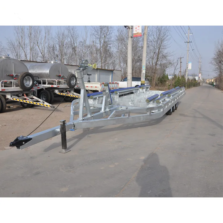 customized 41 foot length three axle galvanized boat trailer