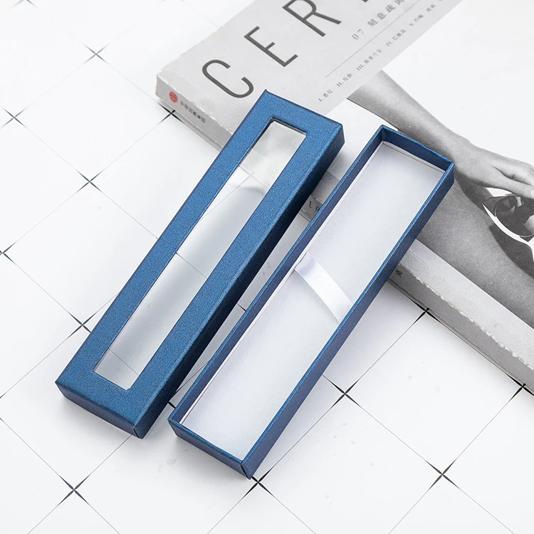 JH Cheap Promotional Cardboard Window Gift Box Hard Paper Pen Gift Box With Lids