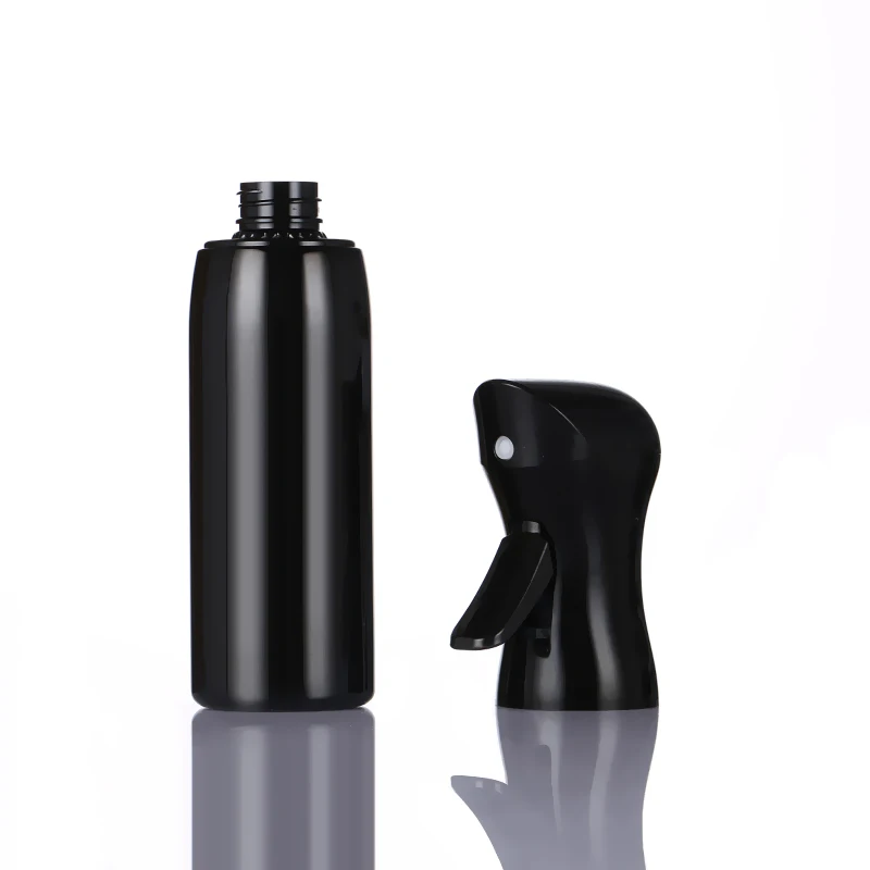 250ml full black high pressure continuous mist hair spray bottle with logo available