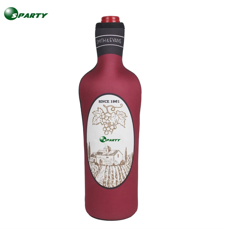 OEM Custom high quality zipper cooler neoprene wine bag sublimation custom neoprene wine bag
