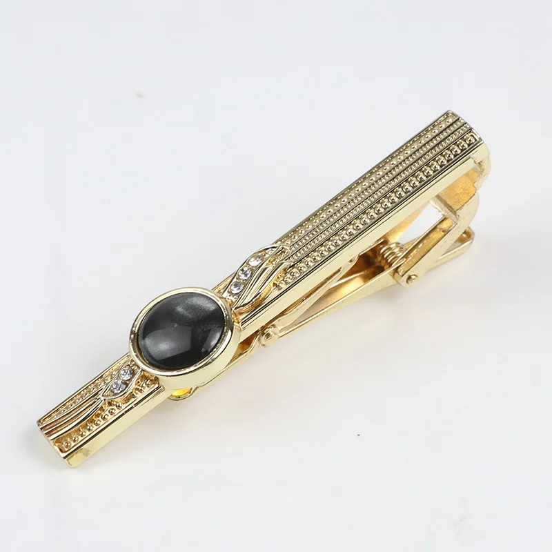 Must Buy Tie Clip Classic Trendy Men Gold Black Metal Male Formal Business Banquet Bar Necktie Clips Clasp Accessories Gift