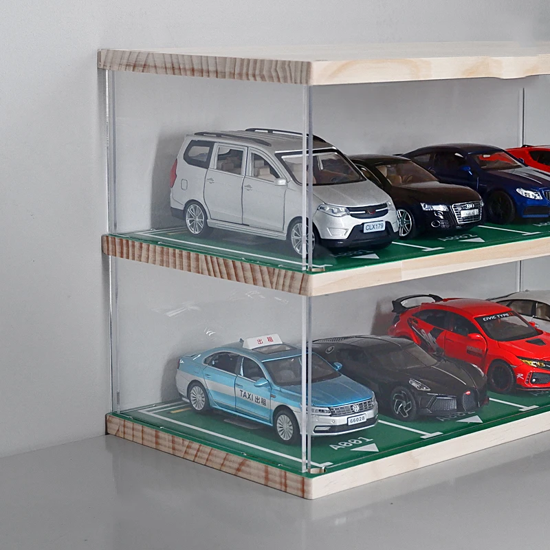 Kivcmds 1:32 Car Parking Model Simulation Garage Scene Alloy Car Anime Figure Storage Display Box Cabinet