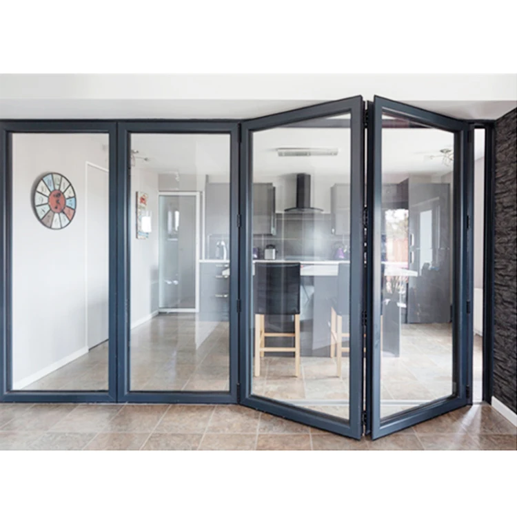 Kitchen Accordion Aluminum Glass Bi Folding Windows Double Glazed Bi-folding Window for House Folding Windows