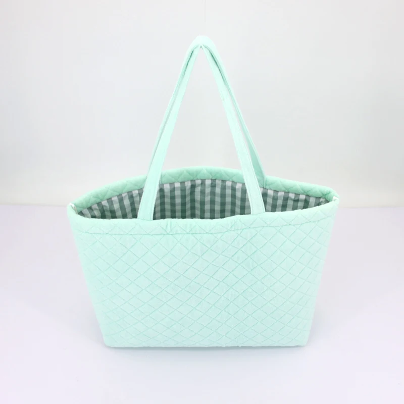 Customized Wholesale 2023 Spring Summer eco Quilted Terry Cloth Fabric Tote Shopping Bag Handbag