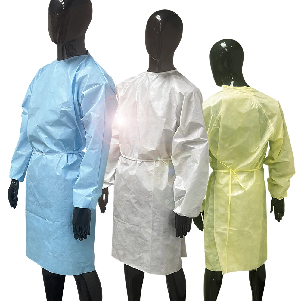 China Supplier Wholesale Non Woven Disposable Clothing Blue Aami Level 1 Gown For Adult