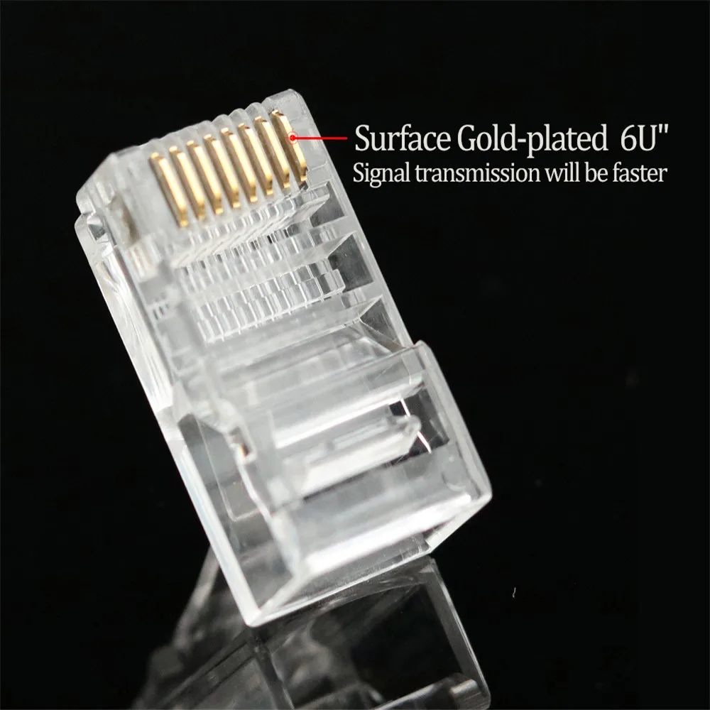  Oem Заводской прозрачный разъем кабеля Cat 5E Rj45 Cat6 для внутренней