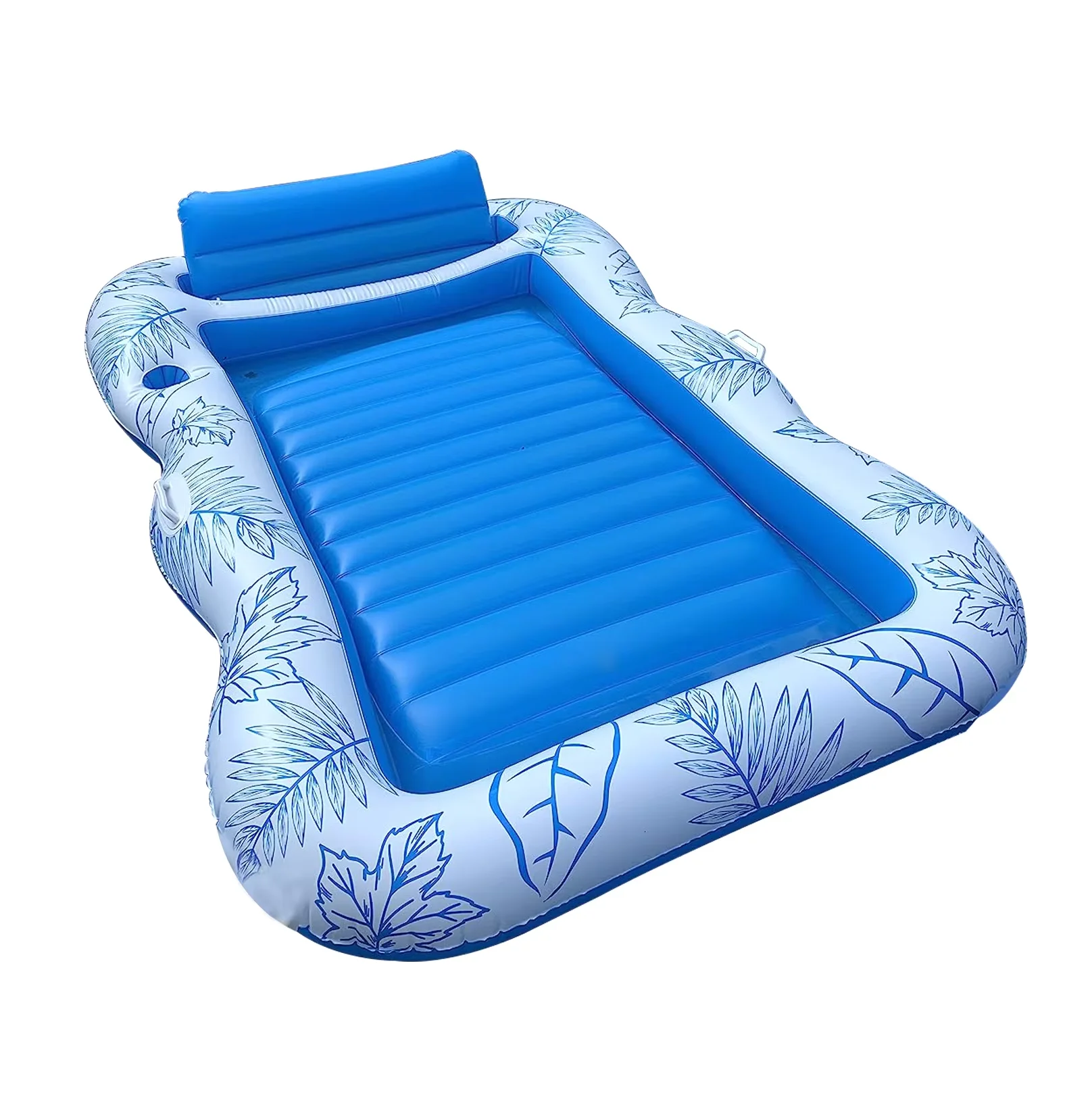 Wholesale Water Party Inflatable Swim Pool Float Lounger With Headrest Adult Blow Up Pool Beach Air Mattress Bed Customized