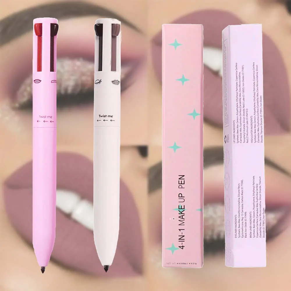 Women Makeup 4 in 1 Pen  Wholesale Eyeliner Highlighter Lip Liner Eyebrow Pencil