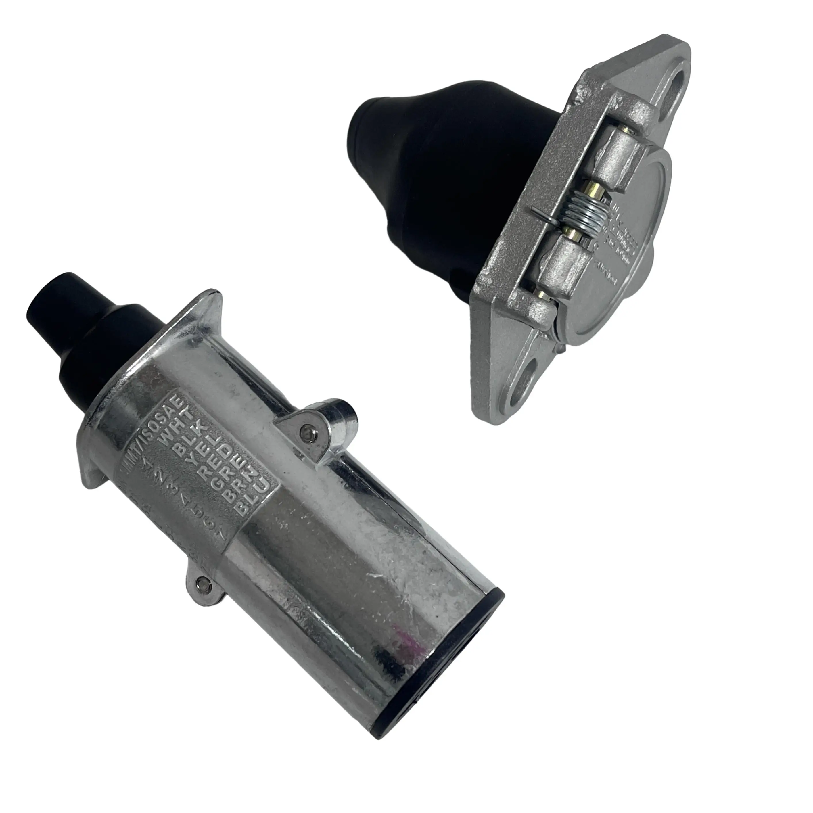 Ordinary Product 7 Pole Wiring Connector Adapter Socket 12v 24v Trailer Connector Plug 7 Pin Truck Parts With Spring Tail