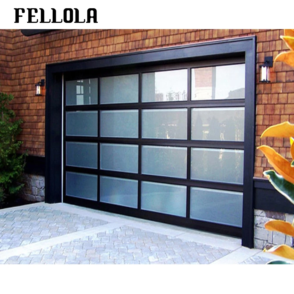 High quality interior home aluminium bi fold clear glass with motor garage door