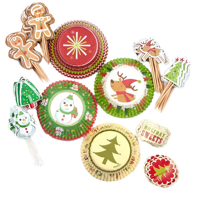 Xmas Christmas Custom Baking Decorating Cake Muffin Cocktail Sticks Toothpick Flag Cupcake Toppers Picks Bamboo Sticks Skewer