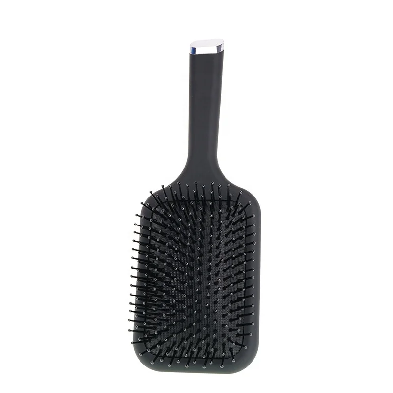 Fashionable Custom LOGO Black Paddle Detangling Hair Brush for For Women Men Salon
