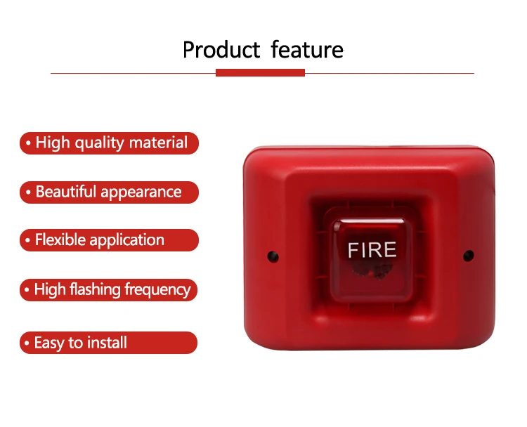 24VDC High Volume Loud Fire Alarm Strobe Sounder Firefighting Emergency Siren with Light