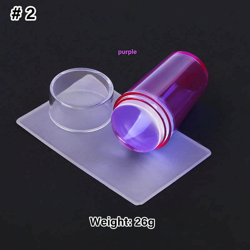 Nail Art Seal Transparent Covered Seal Fully Handle Print Head With Scraper Tool Set Wholesale stamping nail french