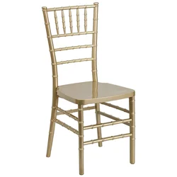 Wholesale Gold Color Stackable Resin Monobloc Tiffany Chiavari Chairs for Wedding Event