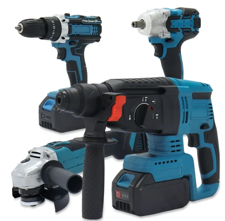 Industrial Combination Power Tools 4 Kit Tool Kit 20v Volt Cordless Drill Battery DIY