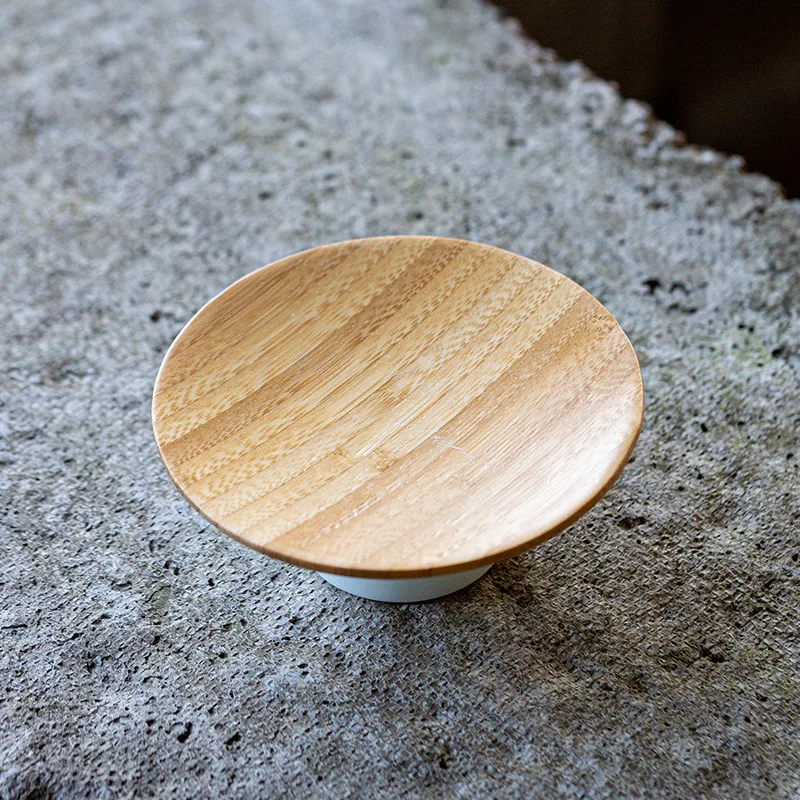 Creative Ceramic High-foot Base Bamboo Fruit Plate Refreshment Plate Dried Fruit Plate Snack Placement Creative Fruit Tray