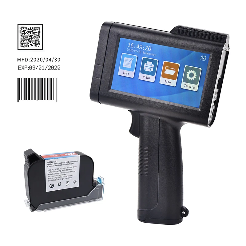 2023 New Handheld OEM Inkjet Printer Expiry Date Printer Support QR Code Symbols Batch Number Barcode Tube Printer