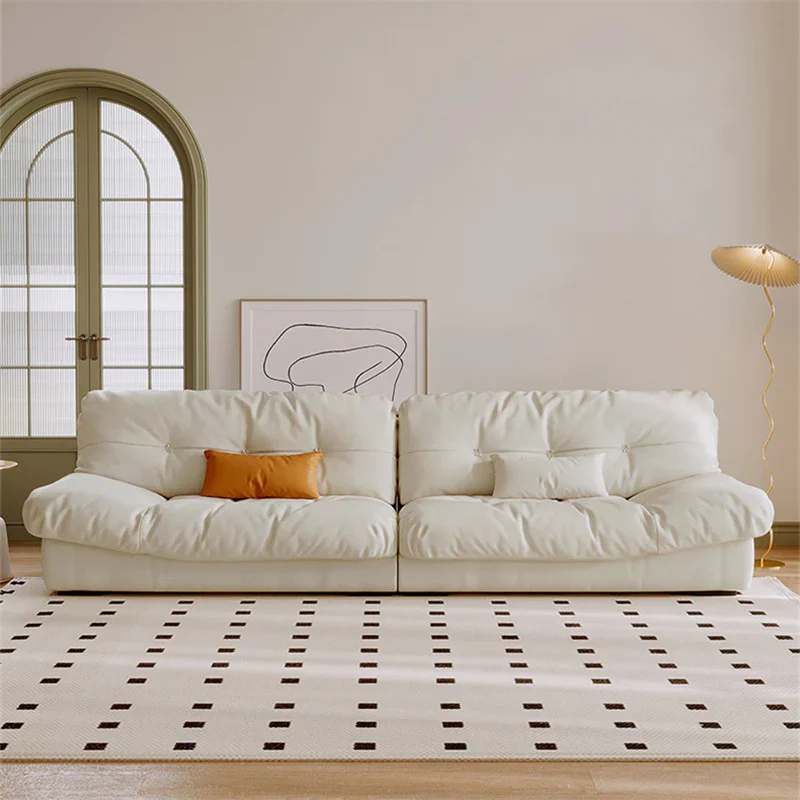 Stylish and Compact 2-piece Sectional Sofa Creamy Cloud Sofa Integrated Design For Small Living Rooms