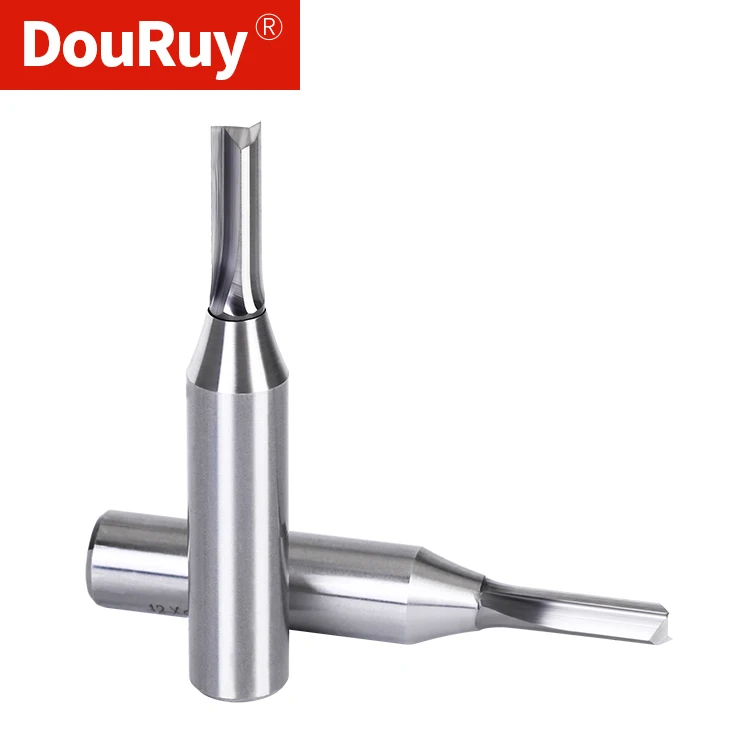 DouRuy 1/2 Shank Tct Carbide Straight Router Bit 2 Flutes For MDF And Wood Woodworking TCT Straight Drill Router Bit for Wood