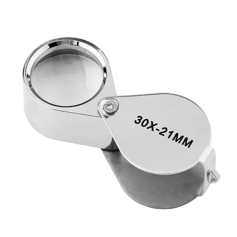Magnifier Pocket Identifying Magnifying Glass Portable Jewelry Loupe for Home Outdoor, 10/20/30X
