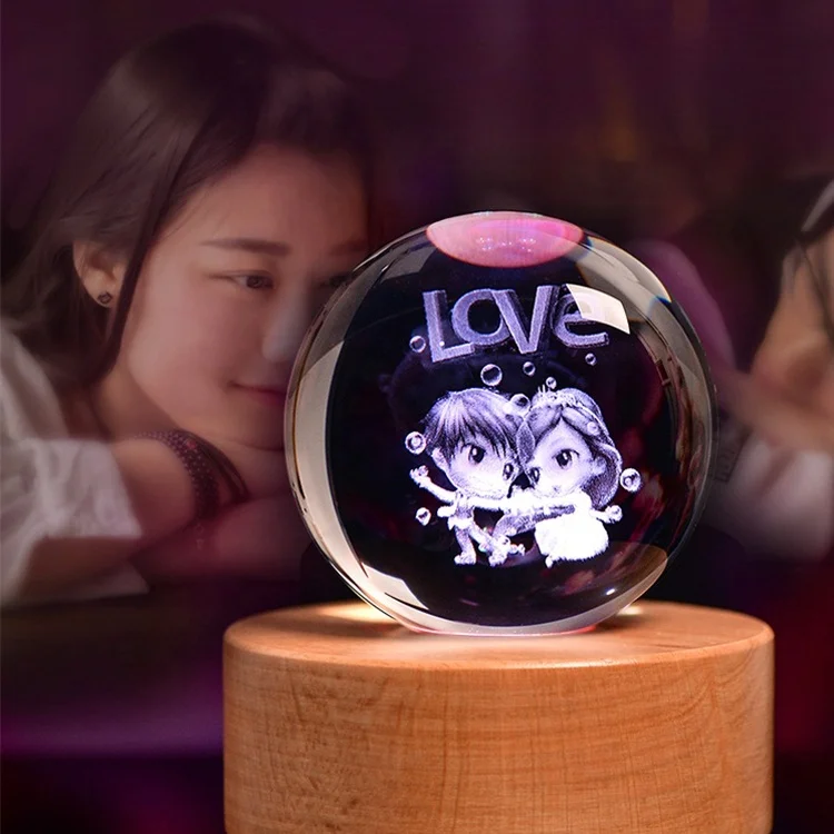 Пользовательский 3D Мини Декор для дома хрустальный шар музыкальная шкатулка рождественского подарка