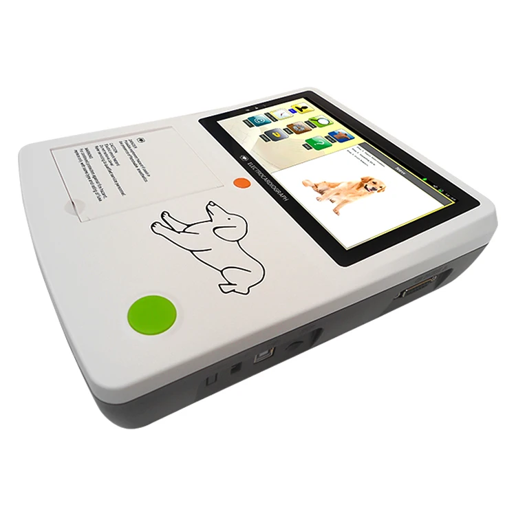 Colorful screen 12 channel digital veterinary monitor electrocardiogram for Clinic home ecg machine