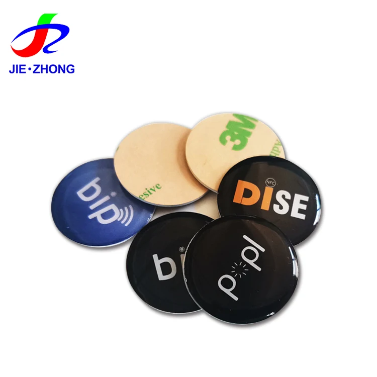 Custom NFC Wifi Logo Waterproof QR Code Tag RFID Social Media Mobile Phone Epoxy Tags
