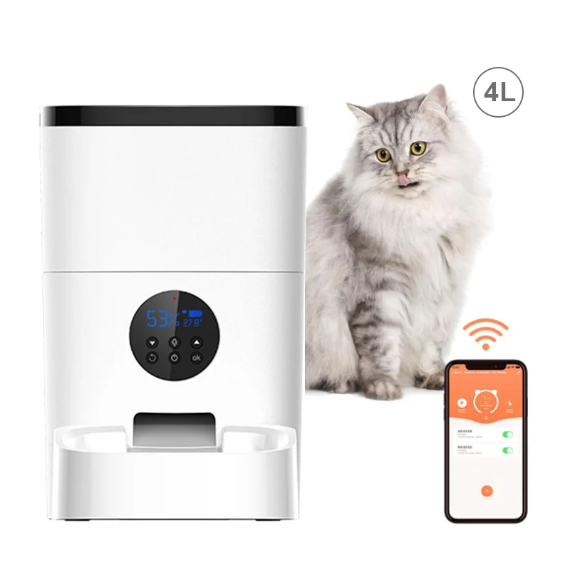 
Amazon Top Seller 2021 Wholesale Custom Auto Microchip Wifi Smart Timer Slow Food Automatic Pet Feeder 