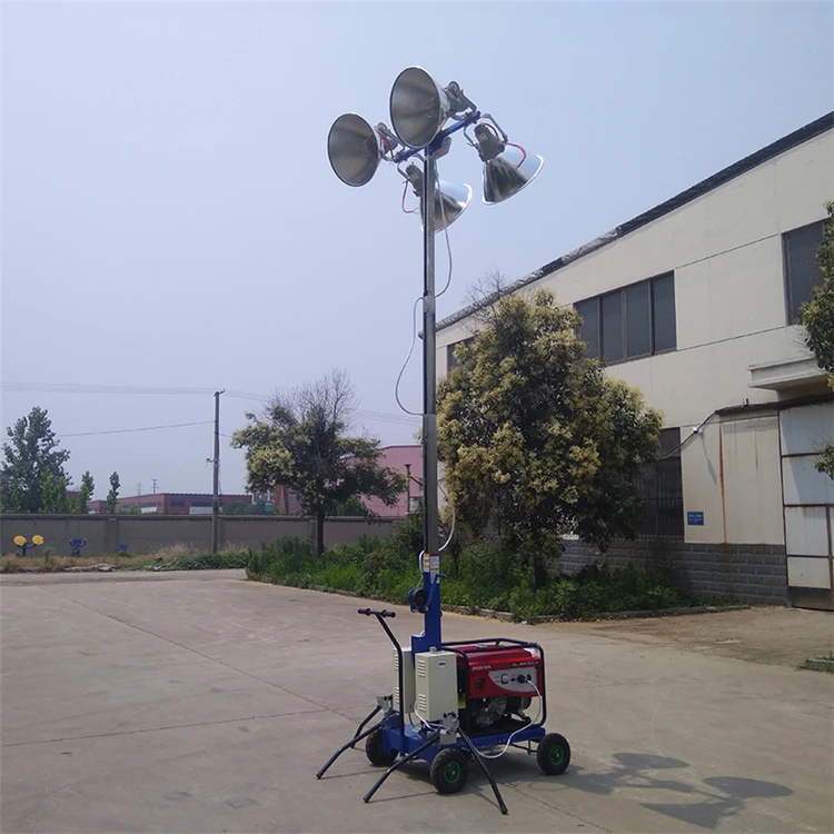 Cheap Price 400w-1000w Portable Mobile Light Tower diesel Floodlight Lighting Tower with Generator