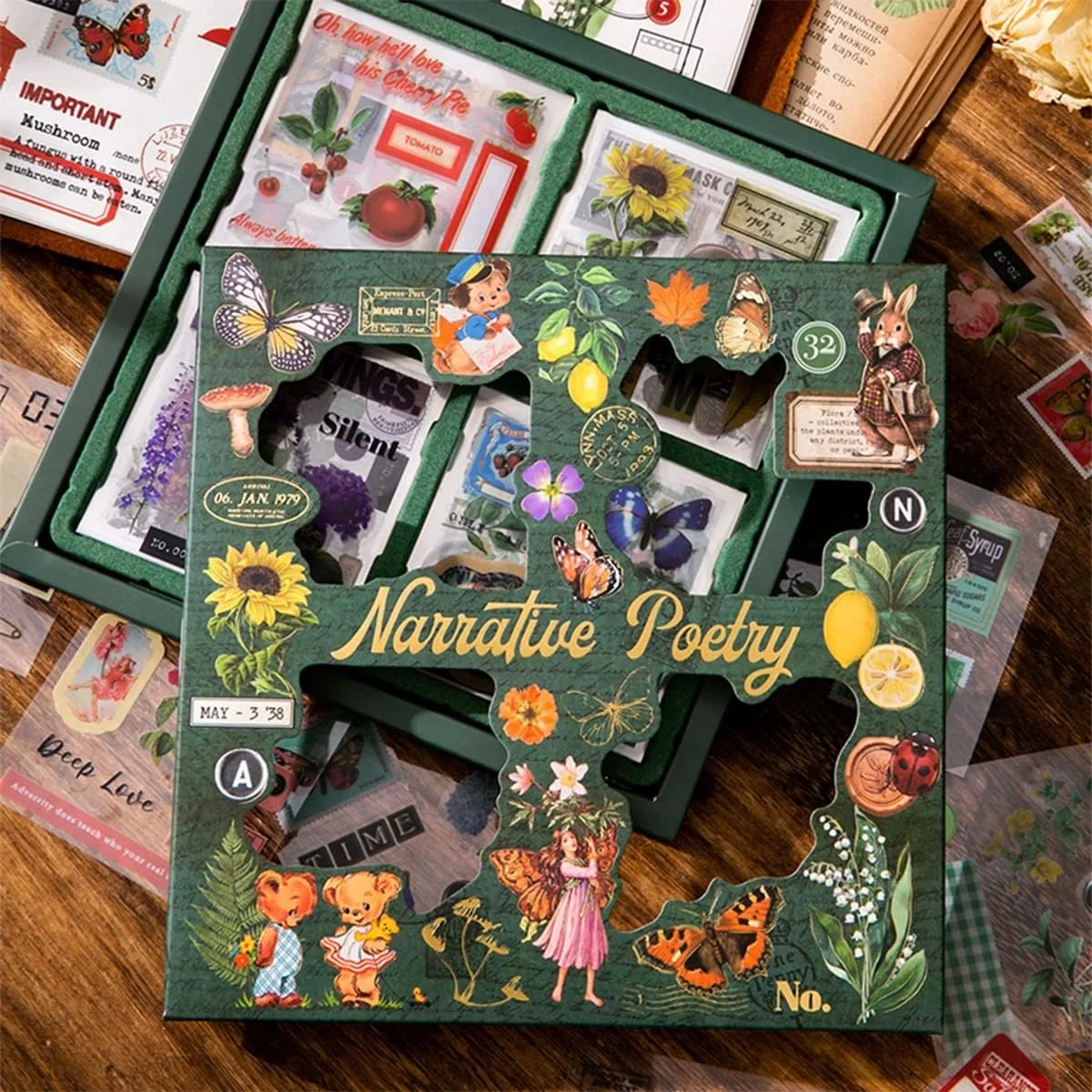 Hot Sale Aesthetic Junk Journal Craft Plants Floral Scrapbook Stickers Kit Vintage Nature Scrapbook Stickers