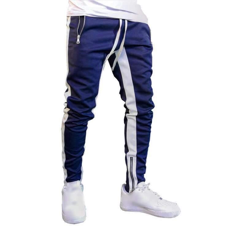 Wholesale Custom 7 Color Striped Sweatpants Joggers Slim Fitness Trousers Men Casual Cargo Long Track Pants