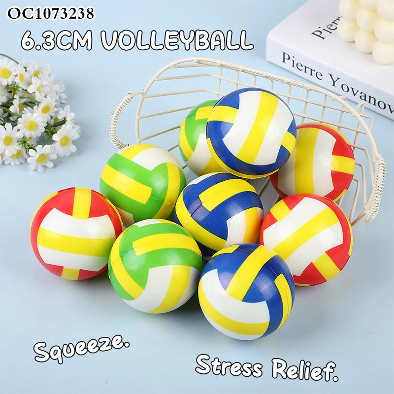 Wholesale 6.3cm diy stress relief toys rubber ball soft squeeze volleyball ball for kids game to play