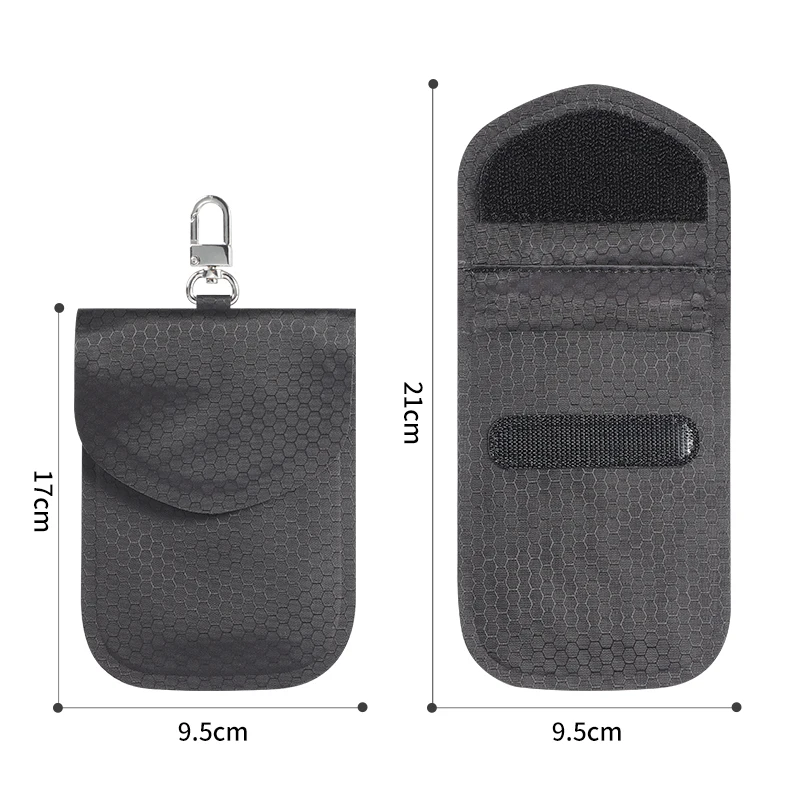 Anti-theft Two Pocket Waterproof Faraday Bag Key Fob High Quality Signal Blocker Car Key Pouch
