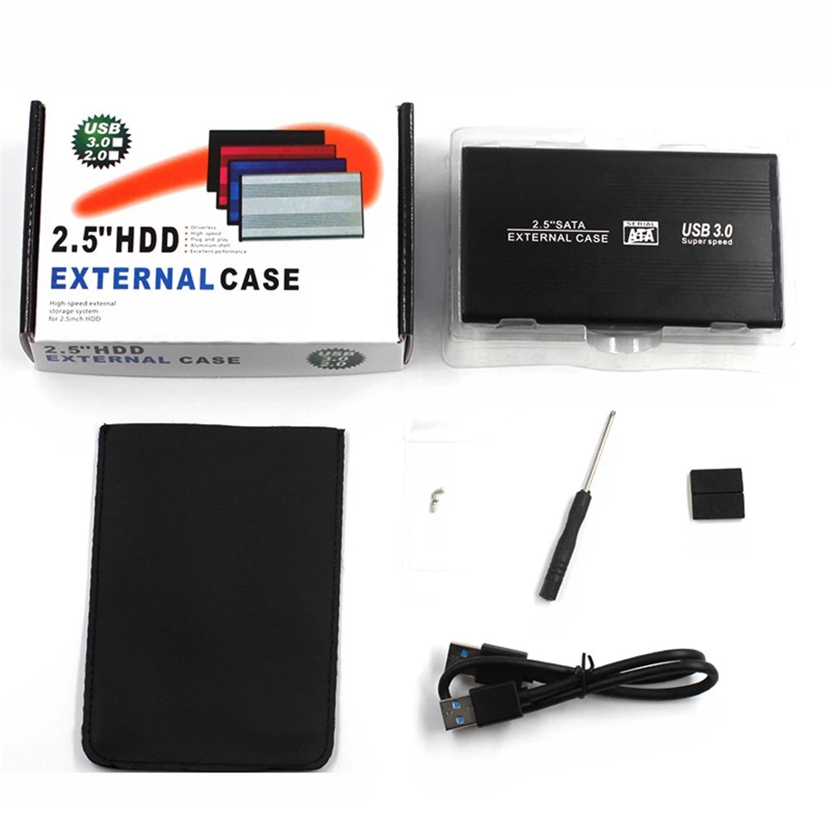 Aluminum 2.5 Inch SATA III to USB 3.0 External Hard Drive Case USB 2.0 Mobile Disk External Enclosure Caddy SSD HDD Box