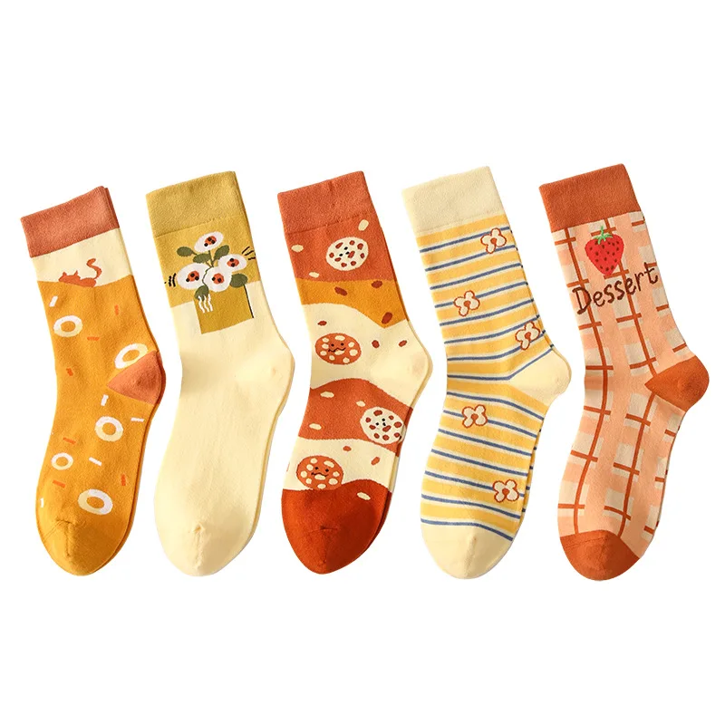 Wholesale Good Price Support Custom Color Pattern Size Colorful Women Crew socks