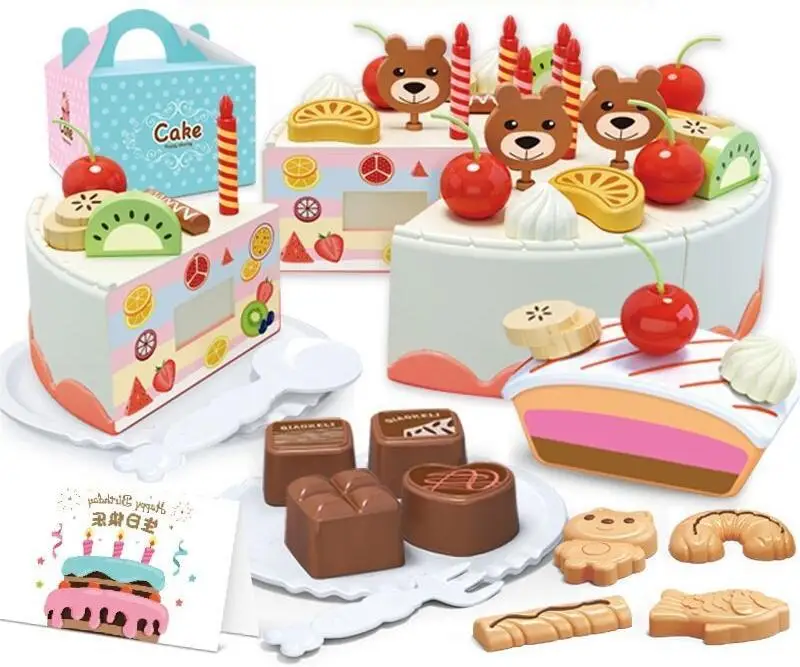 Educational Cooking kids kitchen Toys pretend play Qiqu Fruit Cake Cheqile DIY Set Children Kindergarten Gift
