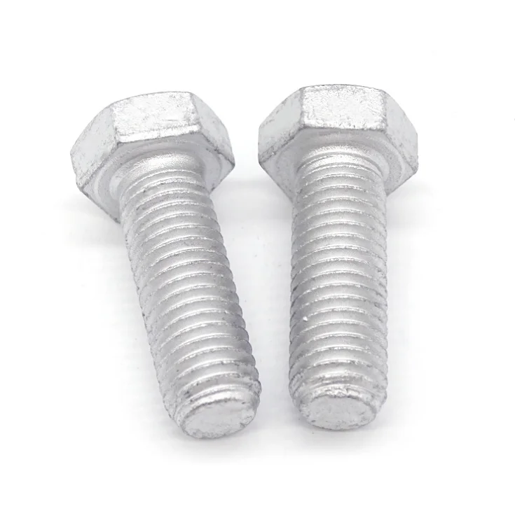 DIN933 DIN931 Stainless steel Hot Dip Galvanized 8.8 12.9 Grade Hexagon Full Half Thread Bolt With Nut Left Hand  Thread Custom