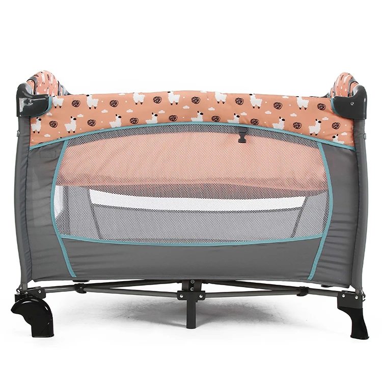 Манеж со стальной рамой для детей от 0 до 3 лет, детская дорожная кроватка с сеткой для кровати, детские кроватки