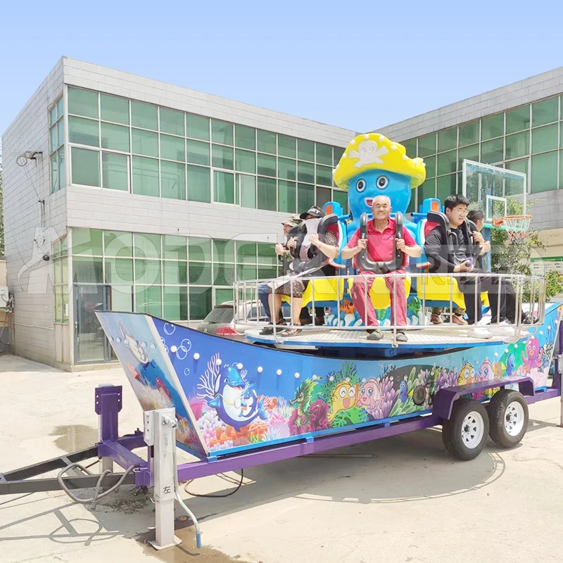 Newest design trailer flying car carnival games kids popular amusement park rides octopus flying car for sale