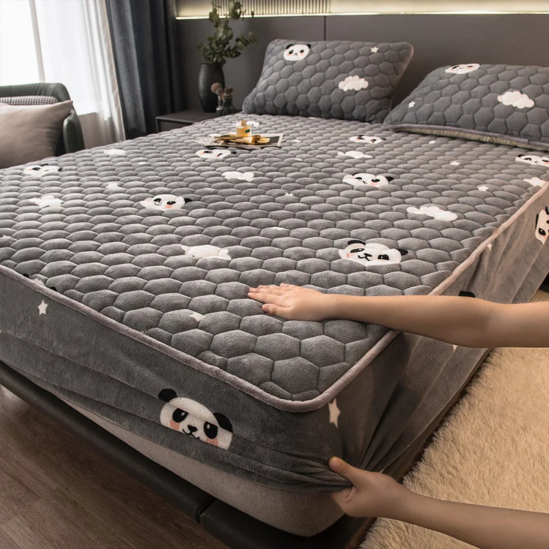 3 шт. в 1 удобный толщиной молочно-флис матрас комплект Наматрасники постельные