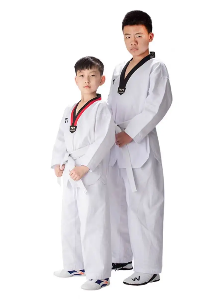 High Quality Durable Taekwondo Uniform WTF Korea Dobok Fabric Unisex Martial Art Training Gear Cheap Sports taekwondo uniform