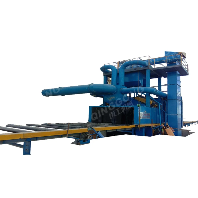 Steel surface cleaning shot blaster auto abrator roller conveyor shot blasting machine