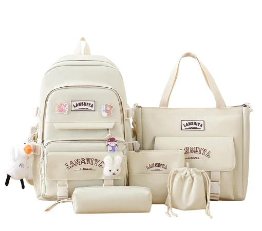 2024 New Large Capacity School Backpack For Teens Leisure Schoolbags Set 5 Pieces brand backpack bag logo backpack