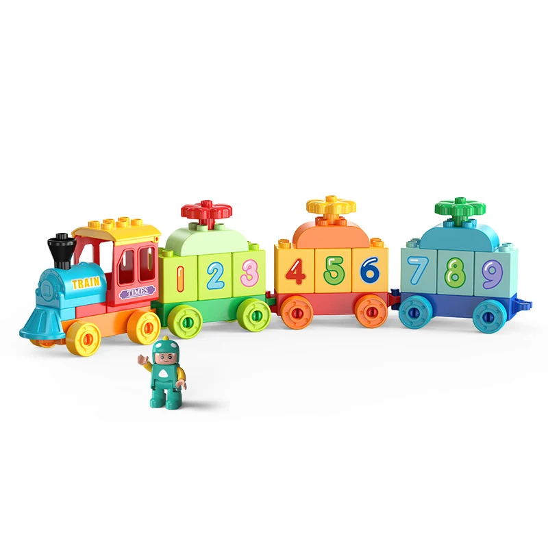 FEELO FL2319 Large Block Set Kids Toys Eco-Friendly Building Blocks Train Toy 58Pcs ABS Plastic Block Bricks Kit