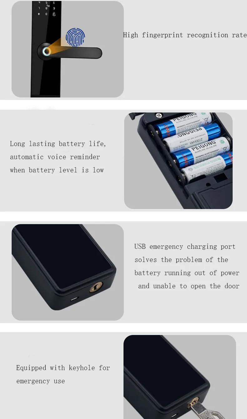 Hot selling new intelligent electronic door locks smart door lock with fingerprint smart door lock